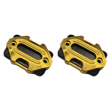 2pcs Front Brake Reservoir Cap Motorbike Modification Accessory Oil Cup Cap Gold