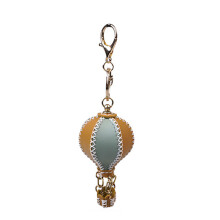 Car Rearview Mirror Hot Air Balloon Keychain Phone Charm PU Mint green Keychain styl