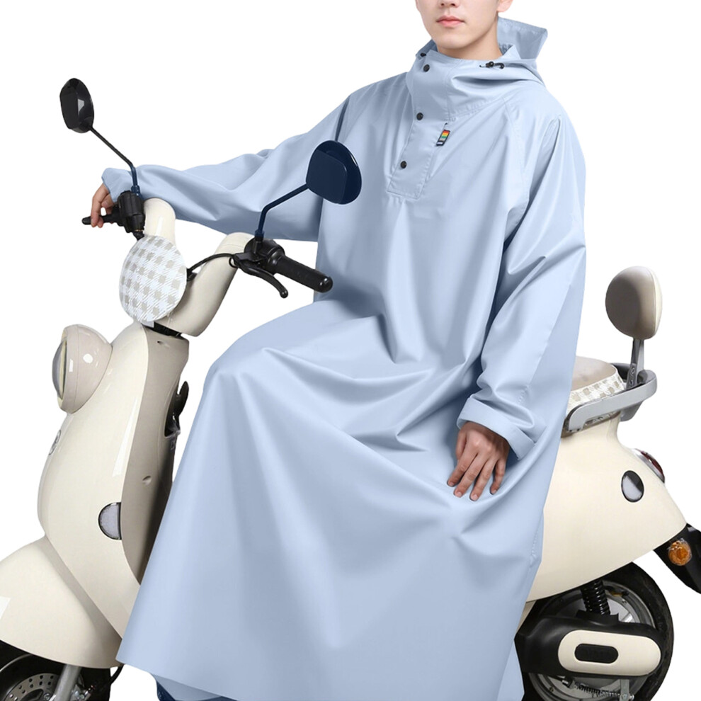 Riding Rainwear Full Protection Waterproof Hooded Rain Poncho Oxford Fabric L Glaci Blue 7754004737662