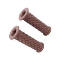 Comfortable Anti Slip Rubber Grips Retro Design Strong for Bike 883 CG125 Brown