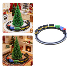 Detailed Miniature Train Track Set Model Figurine For 1/12 Doll House Collection