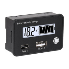 Double Port 18W Electric Monitor with QC3.0 QC2.0 for Lithium Lead Acid Batteries Bai Xian