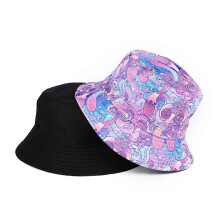(5) Unisex Reversible Bucket Hat Fisherman Hat for Casual Wear Breathable Sunshade for Teenagers Colorful Print 9