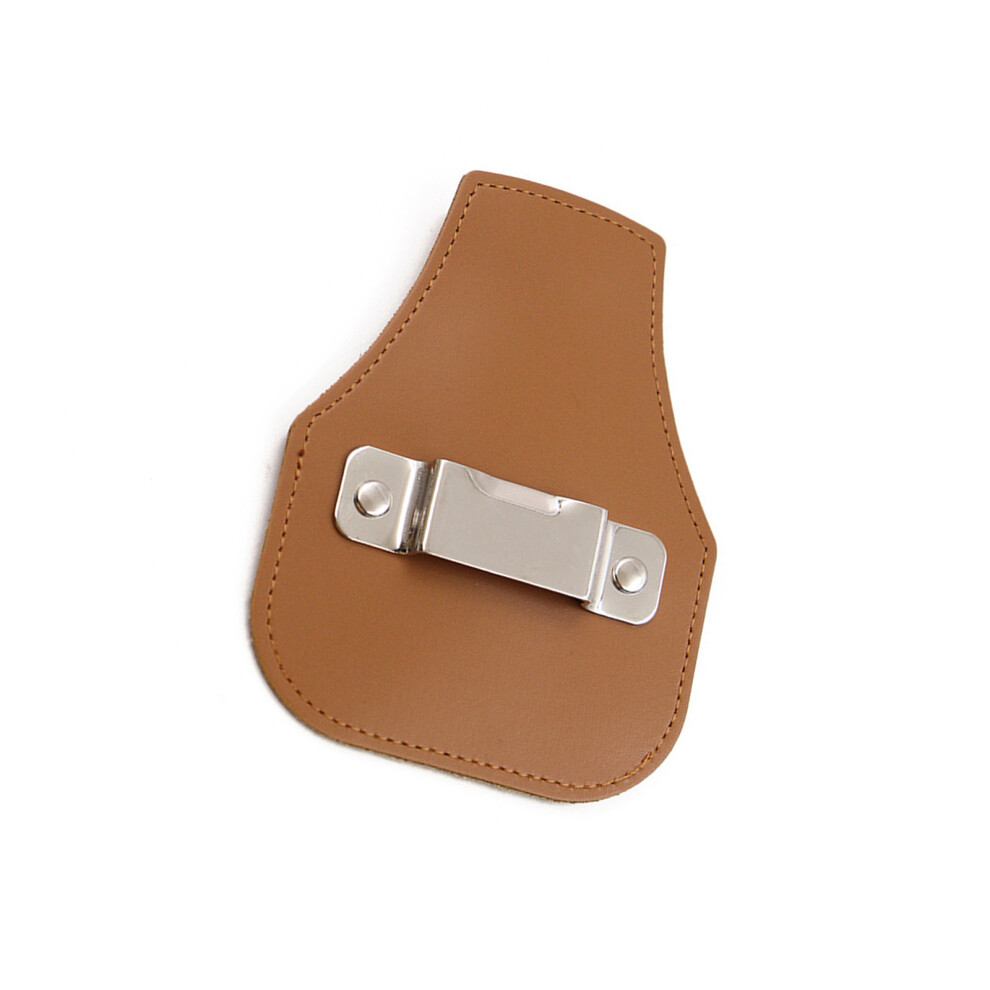 Professional Leather Tape Measure Sheath Pouch Secure Belt Clip For Job Sites Light Brown 7754004764446