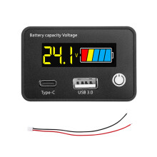 Rechargeable Battery Capacity Meter 18W Output for EV Car Solar Applications Color display