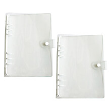 Practical Size Clear PVC Rings Binder Cover for Notebooks Interchangeable Pages White