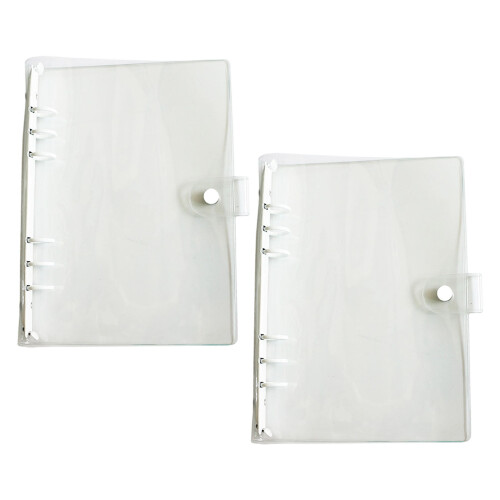 Practical Size Clear PVC Rings Binder Cover for Notebooks Interchangeable Pages White