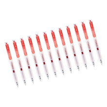 Pack of 12 Press Style Writing Pen 0.5mm Smooth Ink for Students Professional Red