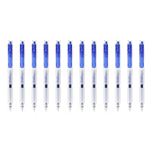 12Pcs Retractable Exam Pen Black Gel Ink Smooth Glides Press Mechanism Design Blue