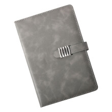 PU Leather Notebook Thick Paper Magnetic Fastener Business Travel Writing Grey