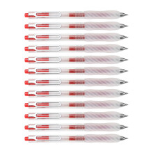 12PCS Retractable Gel Inks Pen Refillable Gel Inks Pen 0.5MM Tip Quick Drying Red