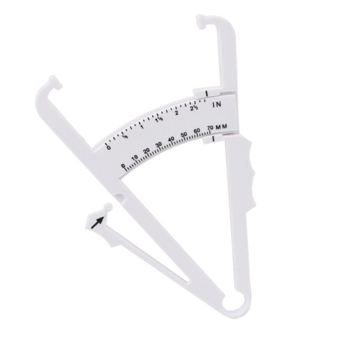 Plastic Skinfold Measurement Tool Double Scale Caliper For Fitness Progress Tracking White