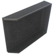 Refined Office Desk Tray For A4 File PU Leather Surfaces Soft Fabric Inner Layer Black