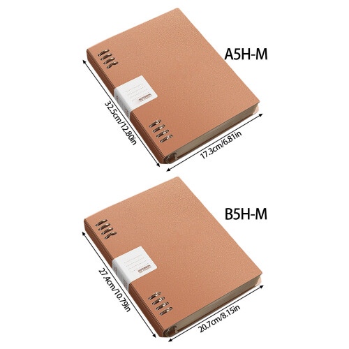 Loose Leaf Notebook Detachable Rings Binder Customizable Pages B5 square Mocha color 1