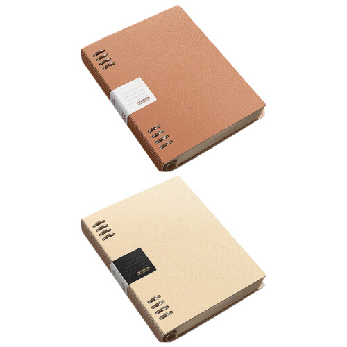Loose Leaf Notebook Detachable Rings Binder Customizable Pages B5 square Mocha color 2