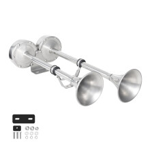 Marine Stainless Steel Loudly Horn Easy Installation Universal Boat Horn 125dB double tube