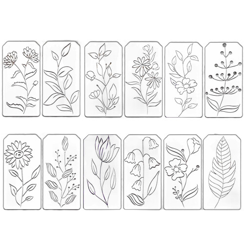 Professional Reusable Art Stencil Template Precisions Cut Shape Crafting Tool B set