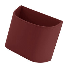 Multipurpose Vehicle Trash Can For Door Seat Leather Construction Spillproof Red