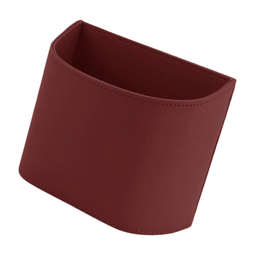 Multipurpose Vehicle Trash Can For Door Seat Leather Construction Spillproof Red
