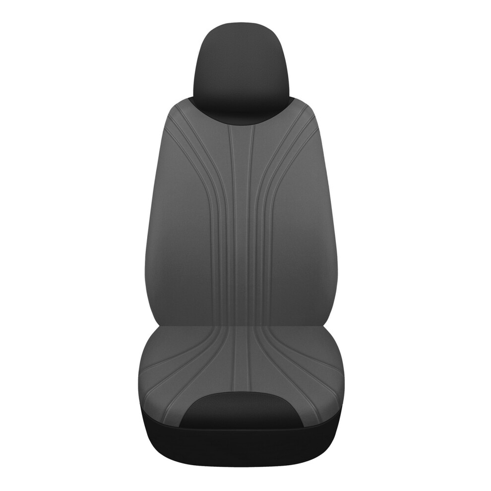 Universal Car Seat Cover Cushion Comfortable Design Cloth Fabric 2 Piece Set Dark/Gray 7754004711754