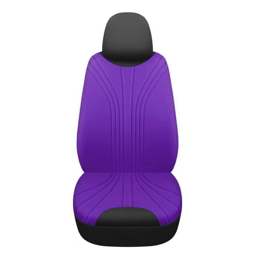 Universal Car Seat Cover Cushion Comfortable Design Cloth Fabric For 2 Piece Set Purple 7754004711761