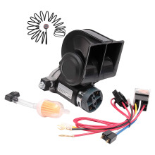 High Decibel Alert Loud Air Horn and Button for Construction and Trucking Needs Black