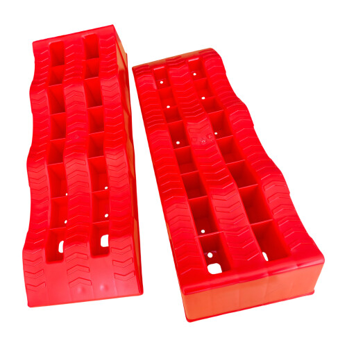 Solid 30 Degree Angle Leveling Ramps Excellent For Outdoor Activities Red