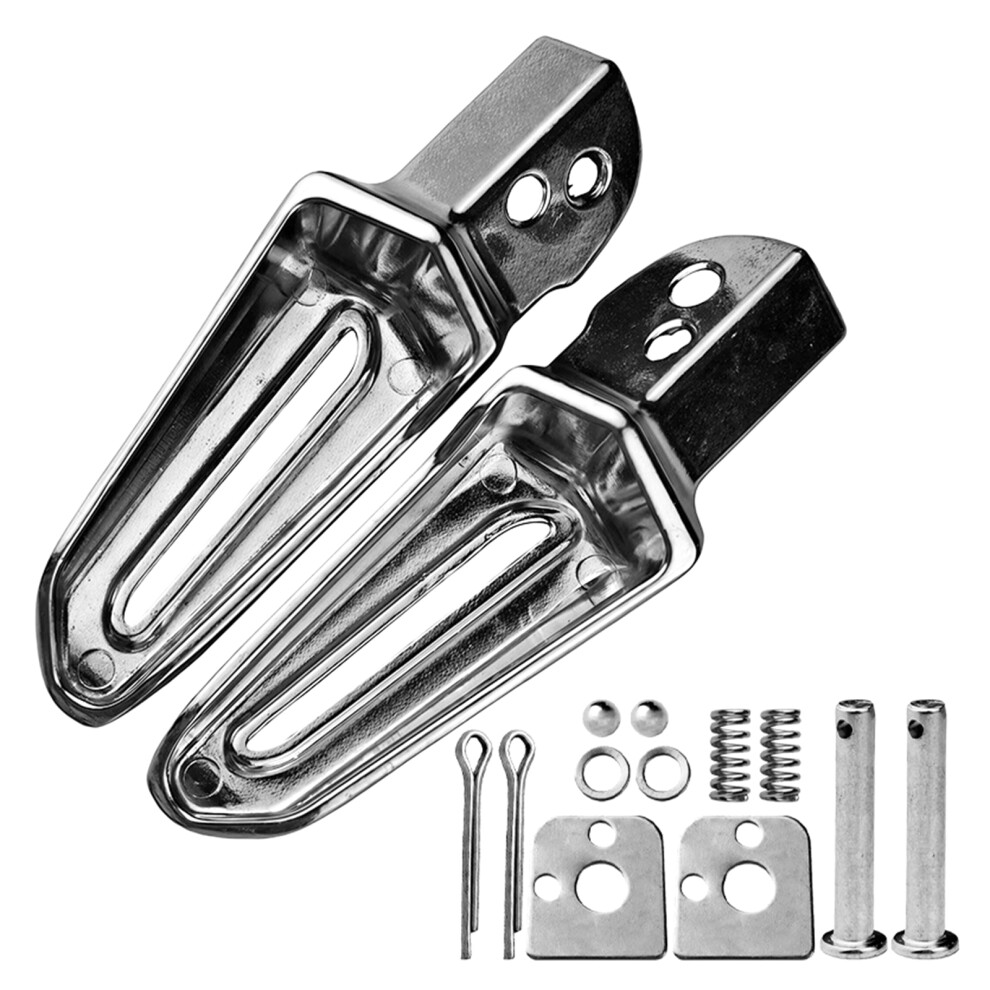 Replacement Motorcycle Rear Footrest Universal Aluminum Foot Pedal Pegs Silver 7754004704152