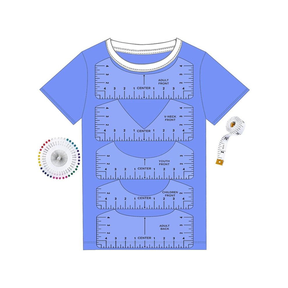 Tshirt Ruler Guide For Vinyl Alignment, T Shirt Rulers To Center Designs, Measurement Template, Sewing Supplies 6034215289374