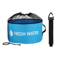 Campers Water Hose Storage Bag Color Coded Compartments Waterproof Fabric Blue