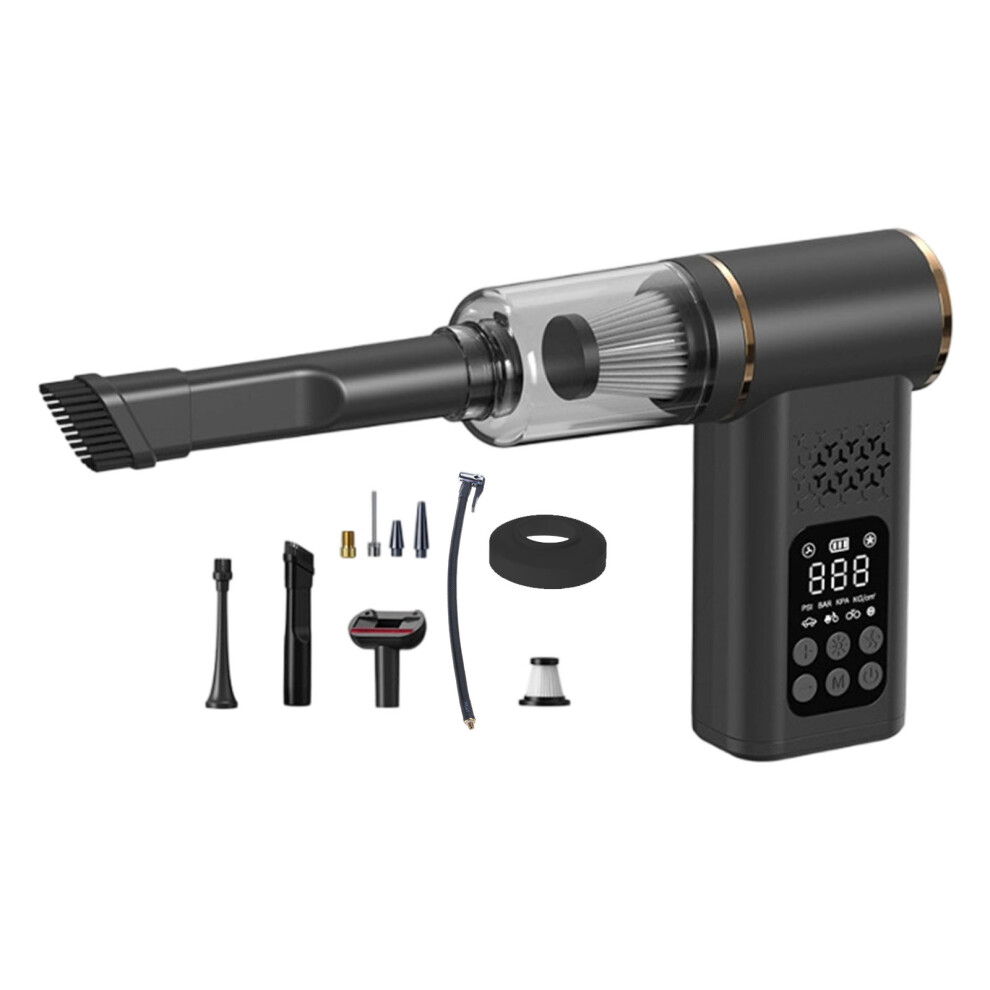 Built In Battery Digital Tire Inflator Car Vacuum Abs Portable For Vehicles Black 7754004713680