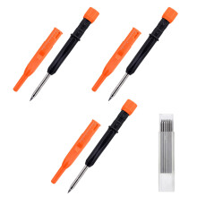 3pcs Ergonomic Marking Pencils 2.8mm Depth For Detailed Woodworking And Crafting Orange..