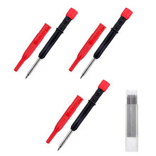 3pcs Ergonomic Marking Pencils 2.8mm Depth For Detailed Woodworking And Crafting Red