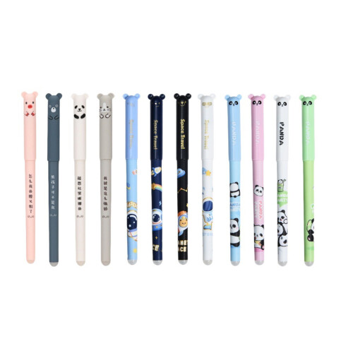 10 Pieces Creative Writing Tools Erasable 0.5mm Medium Point Cartoon Designs
