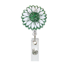 Vibrant Badge Reels 360 Degree Rotation Mechanism Elastic Strap For Teachers Green