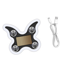 Auto On Butterfly Solar Light for Car With Double Charging Light Vibration Sensing Pink