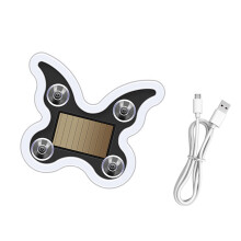 Butterfly Light Solar Powered Double Charging Auto Light Sensing for Car Vibration Red