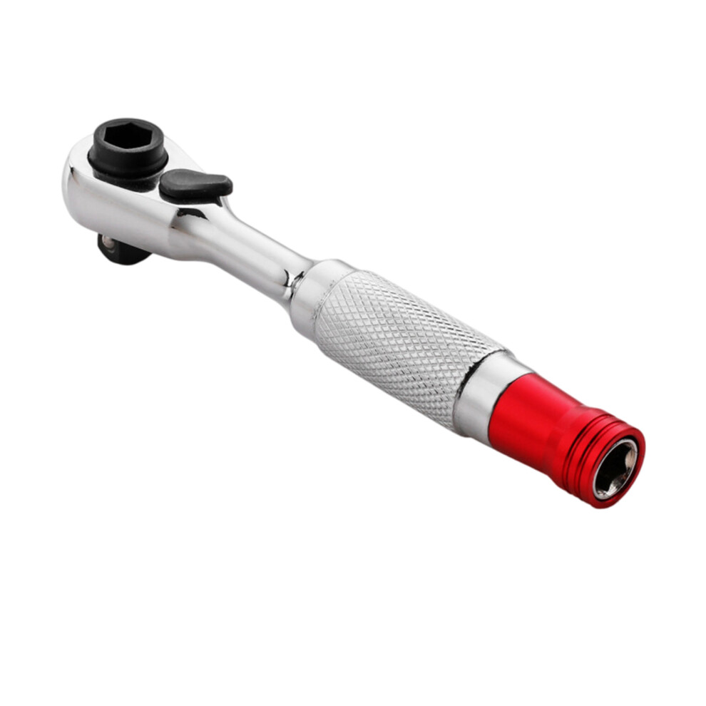 Professional 1/4Inch Bidirectional Ratchet Socket Wrench Steel Knurled 2In1 7754004698772