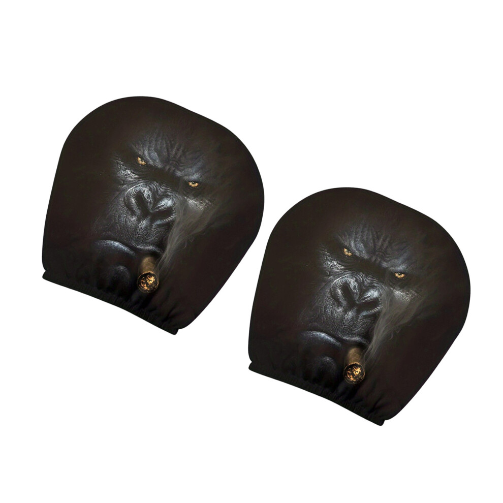 Scary Eyes Car Headrest Covers Set Of 2 Halloween Themed Soft Fabric Seat Angry Orangutan 7754004677821