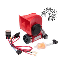 24V High Sound Pressure Air Horn with Button for Maximumly Vehicle Safety Alert Red
