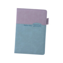 2026 Academic Planner Daily Journal 400 Pages Dated PU Leather Day Light blue and purpl