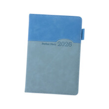 2026 Academic Planner Daily Journal 400 Pages Dated PU Leather Day Light blue and dark