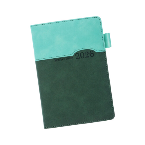 Professional 2026 Academic Planner Notebook For Schedules Task Plans Green and light gree