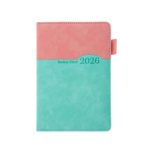 2026 Academic Planner Daily Journal 400 Pages Dated PU Leather Day Light green pink