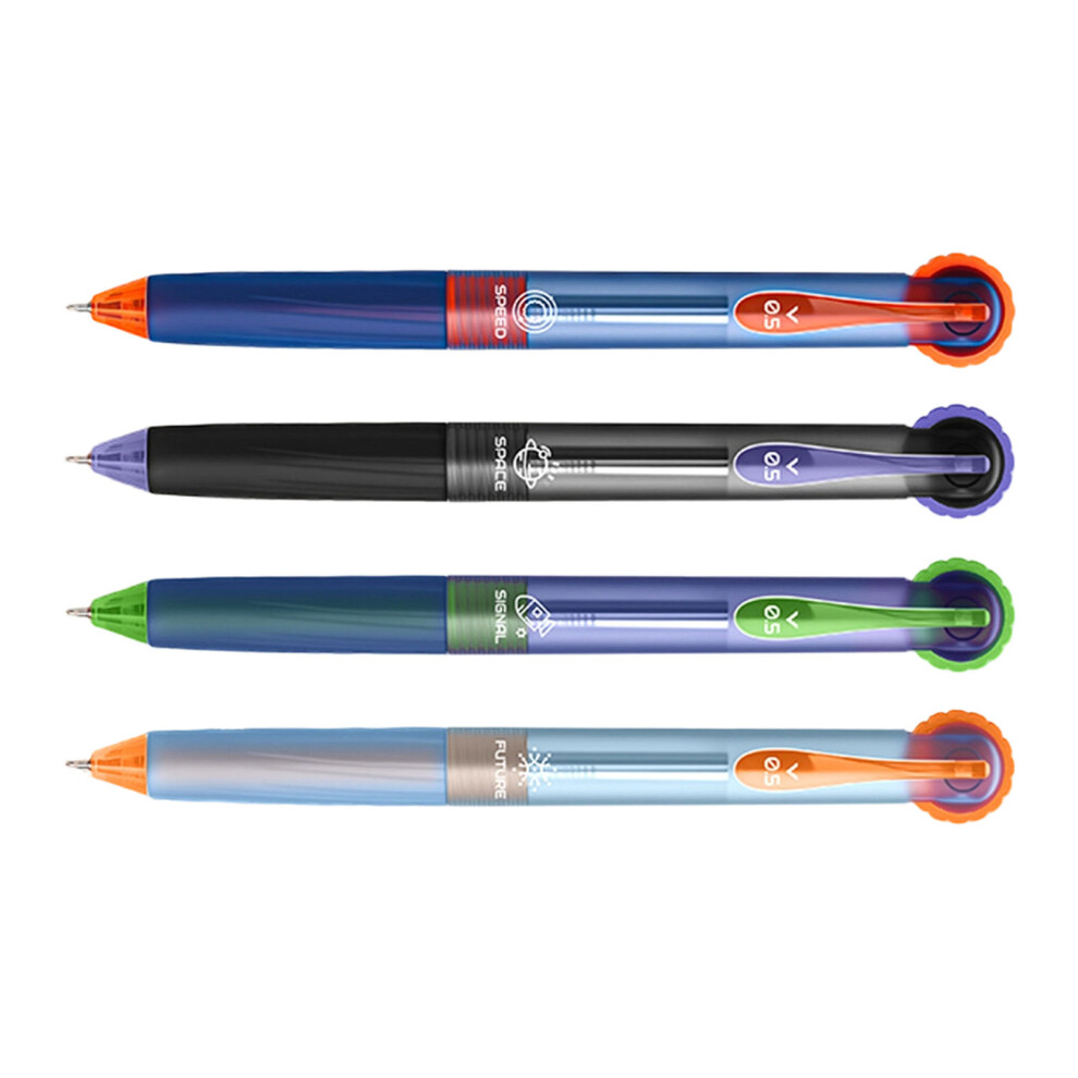 4Pcs Retractable Gel Pen Quick Dry 0.5Mm Tip Inks Gel Inks Pen For Writing Cy Black 7754004764866