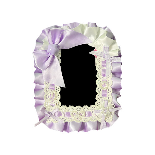 Adorable Lace Accent Plastic Card Protector Suitable for Everyday Carry Use Light purple