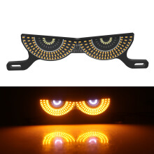 Stylish Motorcycle License Plate LED Light Decorative White and yellow semicircle light