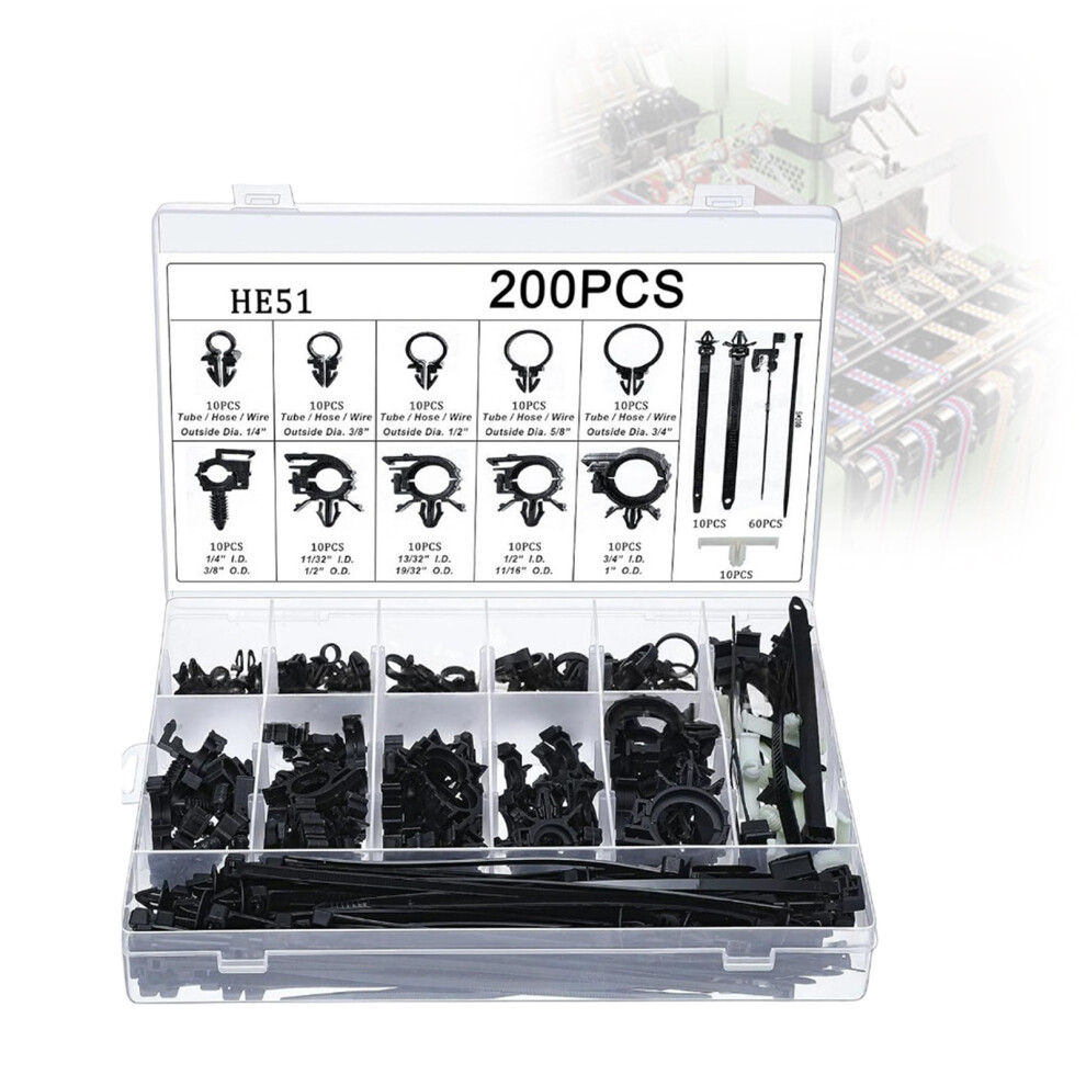 Side Mount Cable Fasteners Organizers Clips For Space Saving Wire Routing In Cars 200Pcs 7754004712430