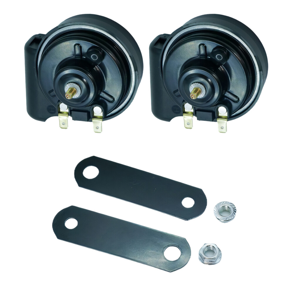 2 Items 12V Standard Electric Horn Clear Sound Sturdy Polymer Plastic Structure 7754004684881