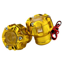 Easy Install Motorcycle Fork Guard Crash Protector Builtin LED Light Universal Gold